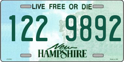 NH license plate 1229892