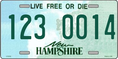 NH license plate 1230014