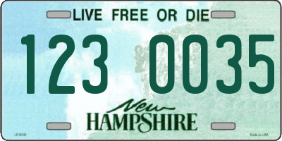 NH license plate 1230035