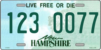 NH license plate 1230077