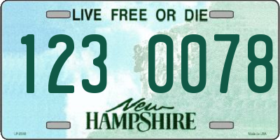NH license plate 1230078