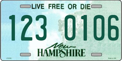 NH license plate 1230106