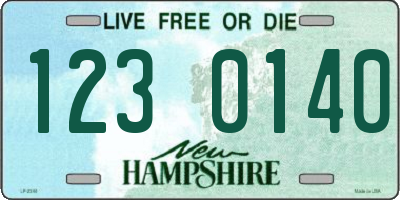 NH license plate 1230140