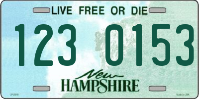 NH license plate 1230153