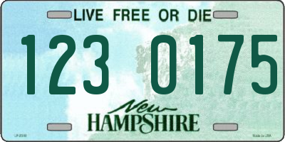 NH license plate 1230175