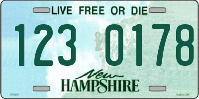 NH license plate 1230178
