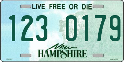NH license plate 1230179