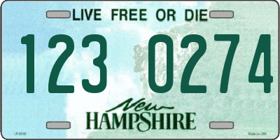 NH license plate 1230274