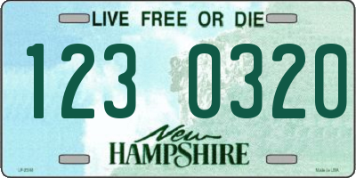 NH license plate 1230320