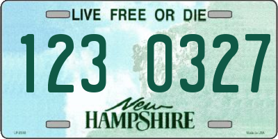 NH license plate 1230327