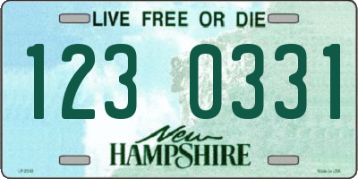 NH license plate 1230331