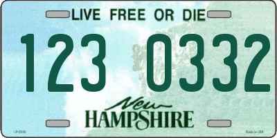 NH license plate 1230332