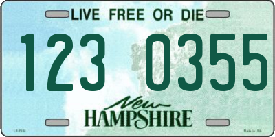 NH license plate 1230355