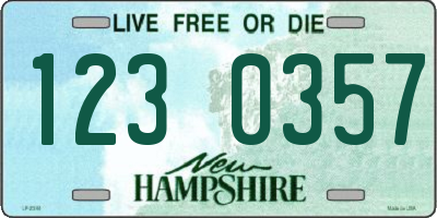 NH license plate 1230357