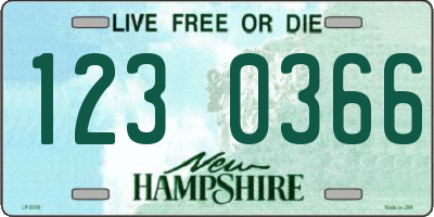 NH license plate 1230366