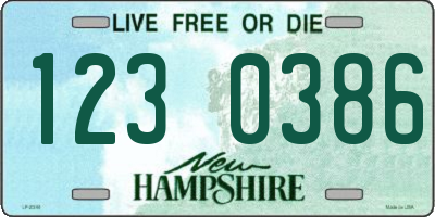 NH license plate 1230386