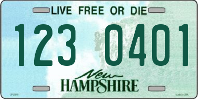 NH license plate 1230401