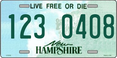 NH license plate 1230408