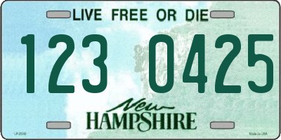 NH license plate 1230425