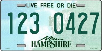 NH license plate 1230427