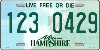 NH license plate 1230429