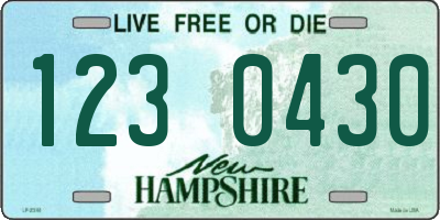NH license plate 1230430