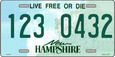 NH license plate 1230432