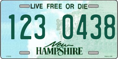 NH license plate 1230438
