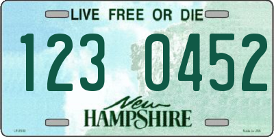 NH license plate 1230452