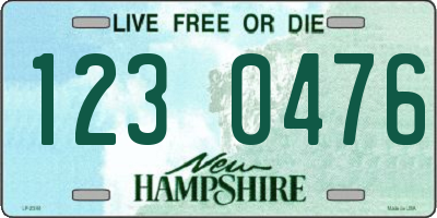 NH license plate 1230476