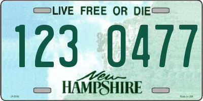NH license plate 1230477