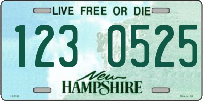 NH license plate 1230525