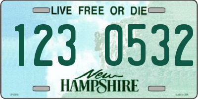NH license plate 1230532