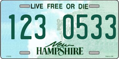NH license plate 1230533