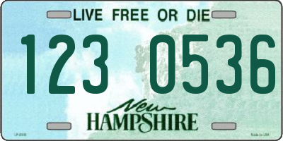 NH license plate 1230536