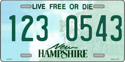 NH license plate 1230543