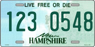 NH license plate 1230548