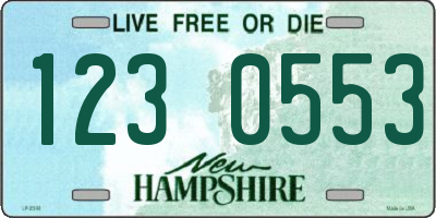 NH license plate 1230553