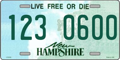 NH license plate 1230600