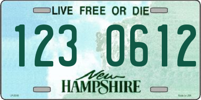 NH license plate 1230612