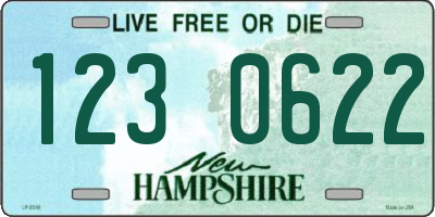 NH license plate 1230622