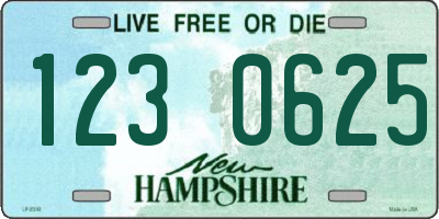 NH license plate 1230625