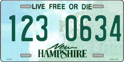 NH license plate 1230634