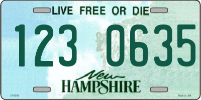 NH license plate 1230635