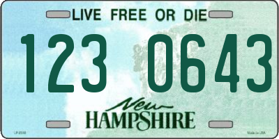 NH license plate 1230643