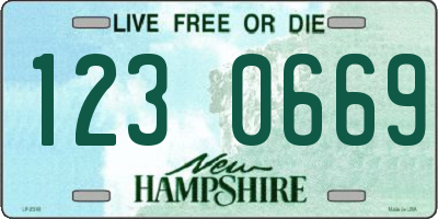 NH license plate 1230669