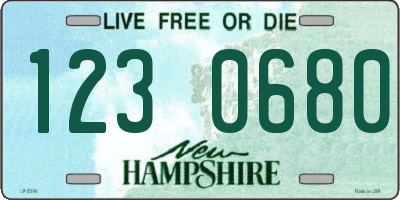NH license plate 1230680