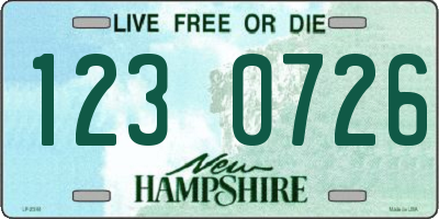 NH license plate 1230726