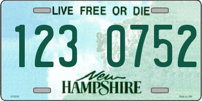 NH license plate 1230752