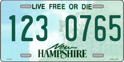 NH license plate 1230765